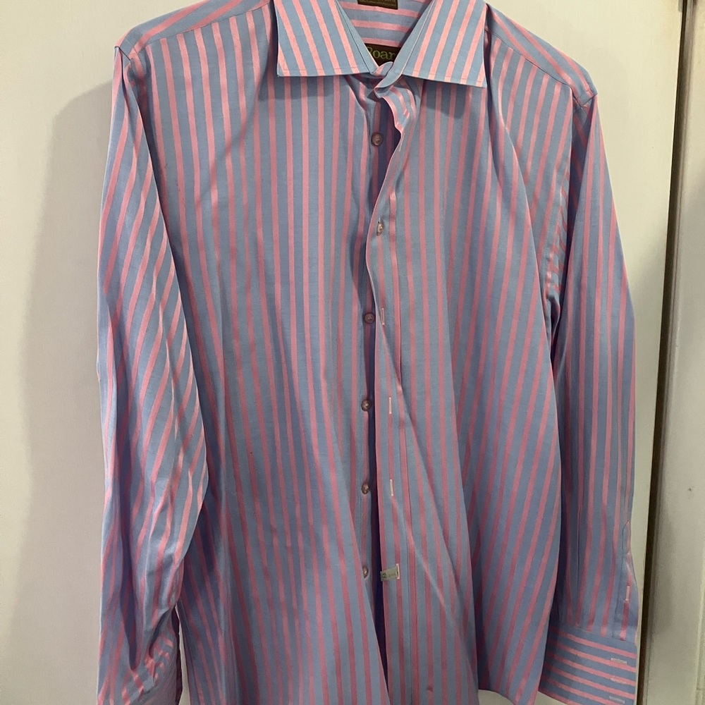ROAR designer brand Striped Button down dress shirt paisley colored size XL